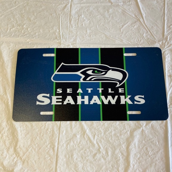 Seattle Seahawks Metal Logo License Plate Insert - Picture 1 of 2